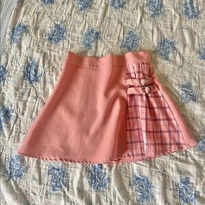 Pink Plaid Accent Skirt